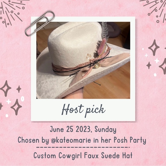 Host Pick by @kateomarie Handcrafted Custom Cowgirl Faux Suede Gray Hat - Picture 1 of 16